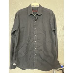 Robert Graham Black Long Sleeve Collared Shirt Button Down Men’s Size Large